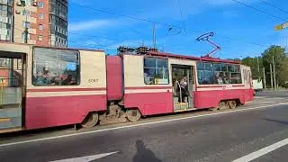 Трамвай "5080 по 9" от Светлановского до Луначарского в СПб 14-*: ЛВС-86К 5080 по №9 (27.08.24)