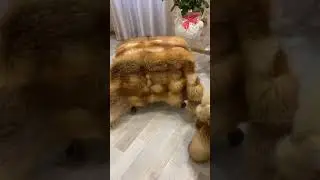 Покрывало из меха лисы размером 1 на 1 м