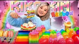 ASMR MUKBANG RAINBOW DESSERTS | POPPING BOBA, JELLY, GUMMY, CAKE  @kikakimIRANDISITINJAK