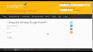 bWAPP Insecure iFrame Login Form
