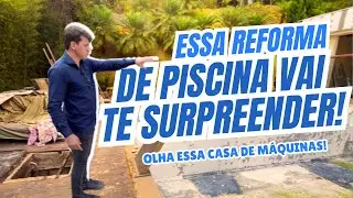 REFORMA DE PISCINA GIGANTE, a casa de maquinas está arruinada!