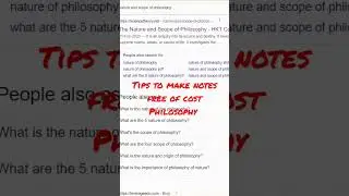 Free of cost Philosophy notes