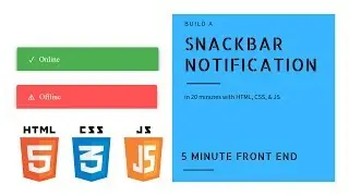 Build a Snackbar Notification | HTML, CSS, & JS | Mini Projects | Dylan Israel