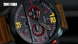 2021 Latest Men Quartz Watch SKMEI 1846 Leather Strap Water Resistant