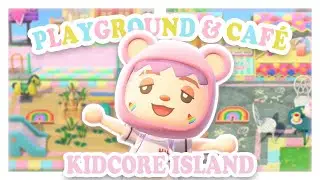 Filling small spaces with a café and a playground! | Animal Crossing Kidcore Island pt. 2
