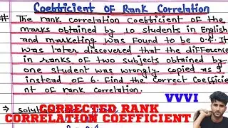 find correct coefficient of rank correlation || coefficient of rank correlation ||MBS and BBS