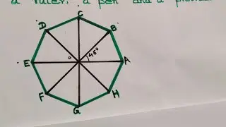 Draw a regular octagon using a protractor