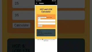HCF and LCM calculator using html css and javascript #coding  #creativity #software #datascience #5g