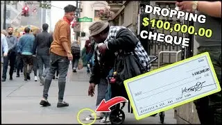 Dropping $100,000 CHECK in front of HOMELESS Experiment *emotional*