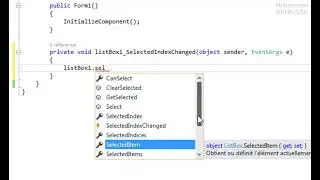 C# 31: ListBox  Item, Items SelectedIndex