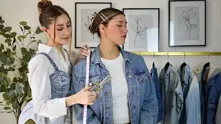 ASMR Denim Clothes Fitting & Styling | Lint Rolling, Fabric Sounds, Tailor Touches, Accessorizing