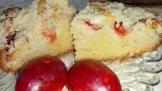 БЫСТРО к ЧАЮ. Домашний СЛИВОВЫЙ ПИРОГ.