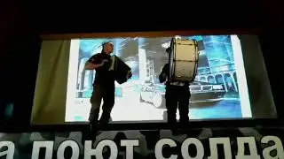 Это выступление принес им гран при. Выступление племянника в армии. Гармонь + барабан.