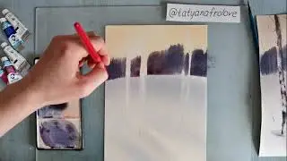 Зимний пейзаж акварелью. Мини мастер-класс. Художник Татьяна Фролова