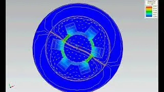 Rotating magnetic Field Simulation of 3 phase stator