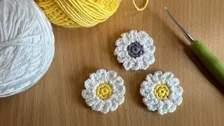 CROCHET DAISY FLOWER #crochet #crochettutorial #crochetflower