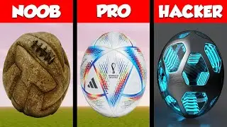 Minecraft World Cup Balls PIXEL ART CHALLENGE - NOOB vs PRO vs HACKER