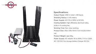 22 Antennas Full Band Drone Signal Scrambler For RC433MHz RC315MHz RC868MHz RC916MHz X22