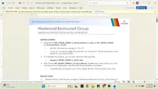 New Perspectives Excel 365 | Module 5: End of Module Project 1 Westwood Restaurant Group
