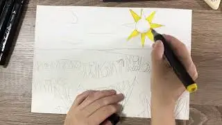 Урок рисования . Композиция «подснежники»