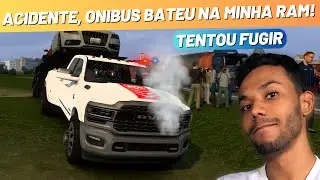 ACIDENTE, ONIBUS BATEU NA MINHA RAM E TENTOU FUGIR - EURO TRUCK SIMULATOR 2 - MAPA BR BRASIL