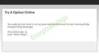Ruby On Rails Online Training Tutorials India USA UK @Ecorptrainings