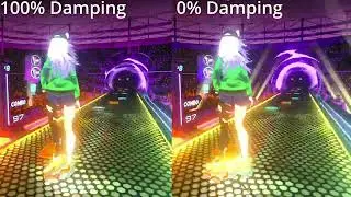 Dance Dash Avatar Damping settings side by side