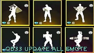 Free Fire Upcoming Emote | Ob33 Update All Emote | Free Fire New Emote | Free Fire Ob33 Update Emote
