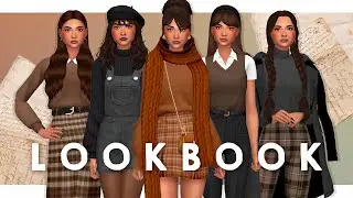 DARK ACADEMIA LOOKBOOK 🖤 | Sims 4 Create A Sim + FULL CC LIST
