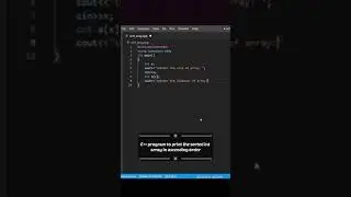 C++ program to print the sorted array in ascending order| array | 
