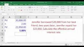 Compound Interest   Calculating effective interest rate using Excel