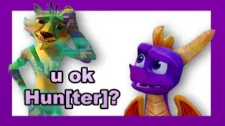 Spyro isn't quite sure what Hunter is trying to teach here