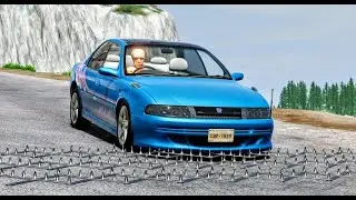 INSANE SPIKE STRIP CRASHES IN BEAMNG.DRIVE!
