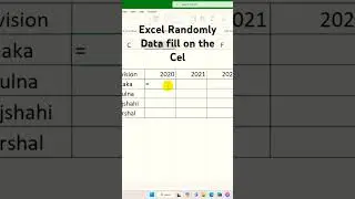Excel Randomly Data fill on the cel #viralvideo #viralshorts #youtubeshorts #youtube #excel