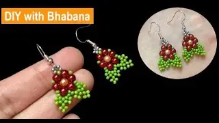 Beaded Flower Earring , Flor Earring Tutorial /How to Make Spring flower
