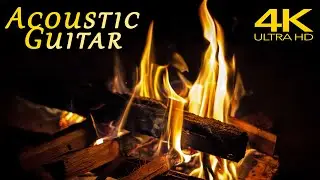 Beautiful Relaxing Music with Fireplace Sounds | 4K Video Ultra HD | Part 1