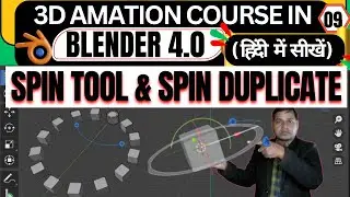 (85) 09🎯Use Spin Tool & Spin Duplicate  in Blender 4.0 🚀Blender Tutorial For Spin Tool & Spin
