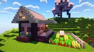 [Minecraft] How to Build a Cherry Blossom Starter House / Tutorial