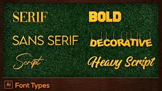 #24 Different Types of Fonts | Adobe Illustrator For Beginners Tutorial [FREE]