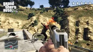 GTA 5 - Trevor's FIRST PERSON FIVE STAR COP BATTLE At S.F.T. PAWN (GTA V Funny Moments)