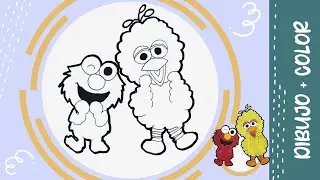 Dibujamos a Elmo y a Big Bird de Plaza Sesamo