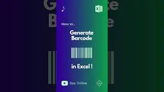 Excel Tips to Generate Barcode #excel #learnexcel