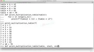 (Learn Programming With Python) 28-Step 06-Getting back to Multiplication Table-Creating a method