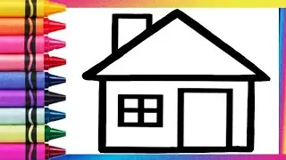 Drawing and coloring a House 🏠😍💕👌 Easy House drawing for kids #house #housedrawing #home