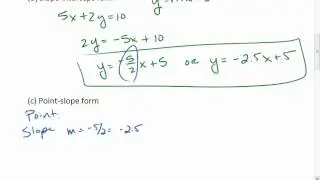 2.2 & 2.3 (4 of 5) Different Forms of Linear Equation, Example