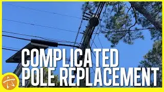 Crews Replace Electric Poles with Complicated Wiring
