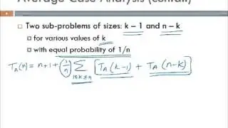 Divide and Conquer  QuickSort III Analysis