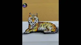 How to Draw a Tiger - Drawing 3D Tiger - colour pencil Art on Paper - By Vikram Mfa