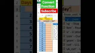Convert function in MS EXCEL 