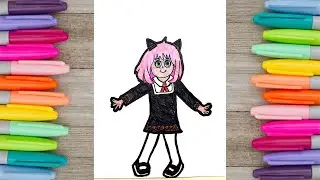 How to Draw and Color Anya Forger Spy X Family #drawing #anyaforger #spyxfamilyedit #howtodraw